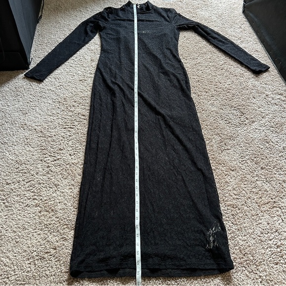 Abercrombie & Fitch Lace Black Bodycon Long Sleeve Maxi Dress Size Small - Picture 9 of 15